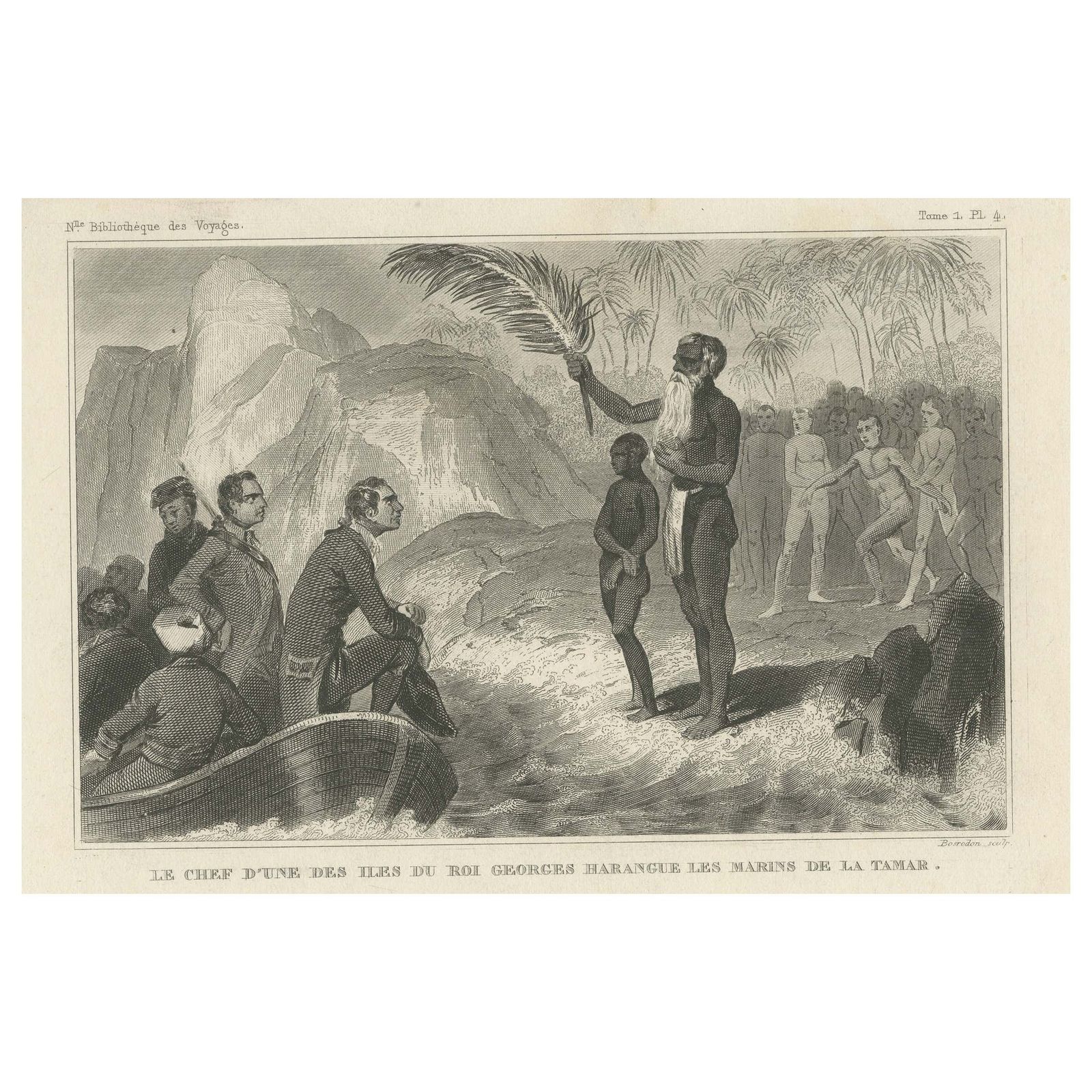 Antique Print Of The Chief Of One Of The King George Islands