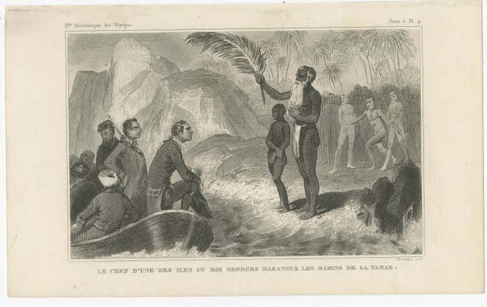 Antique Print Of The Chief Of One Of The King George Islands photo furniture