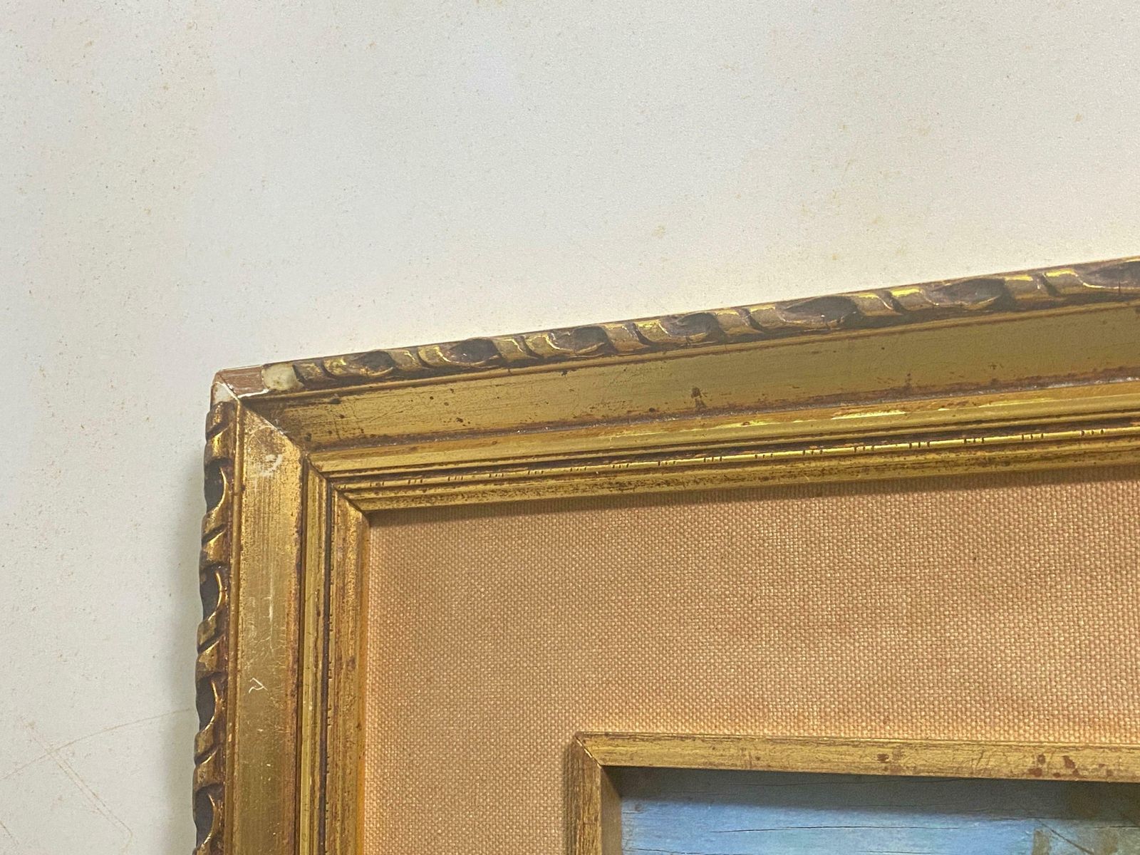 photo furniture Original Oil Painting Representing A River And Trees Fance Early 20th Century