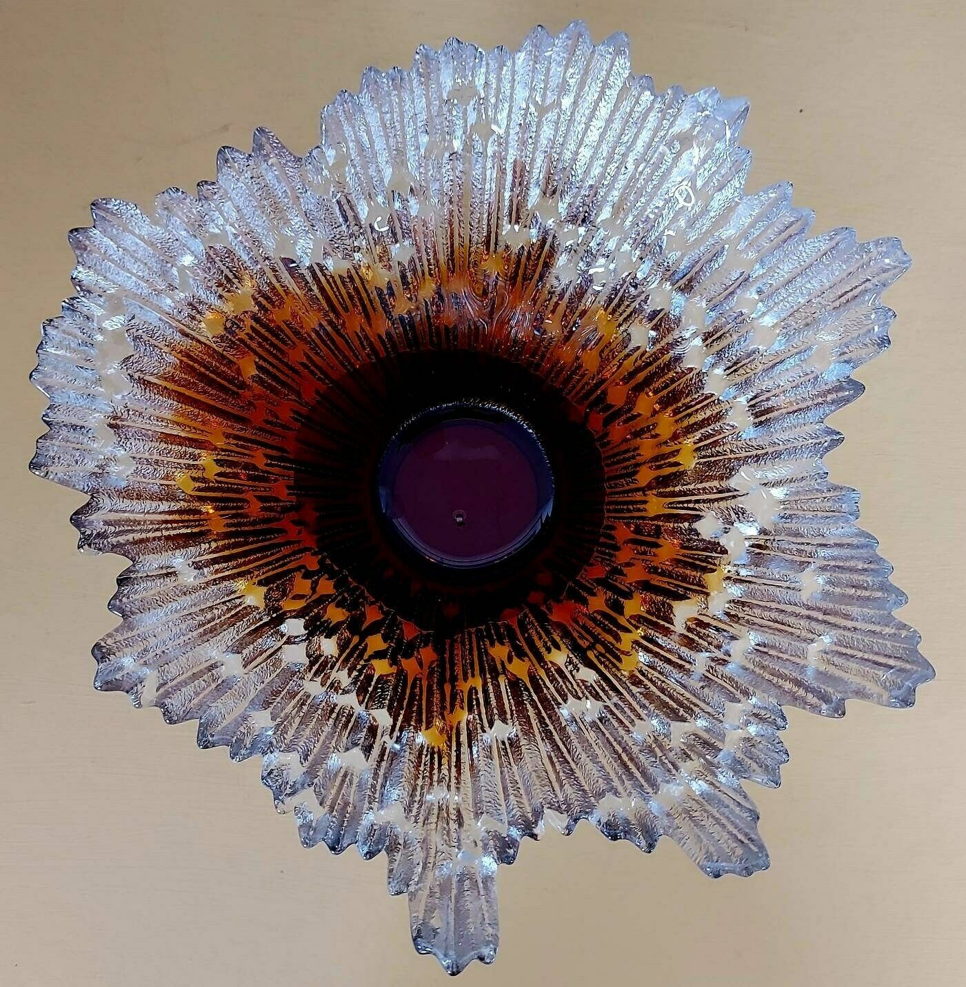 A Wonderful Amber Revonulet Or Northern Lights Bowl Designed By Tauno Wirkkala, Made By Humppila, Finland, 1970s photo buy