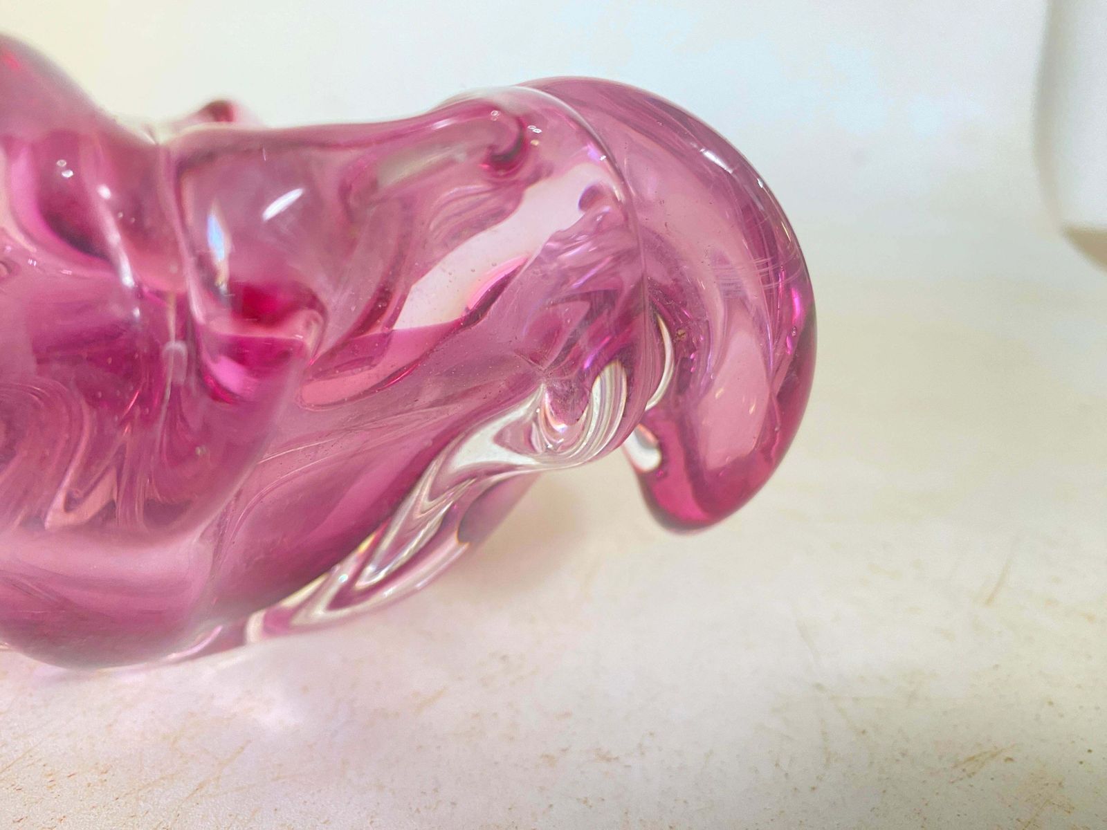 photo buy Vide Poche Or Ashtray In Art Glass Venice Pink Color Italy Murano 1970