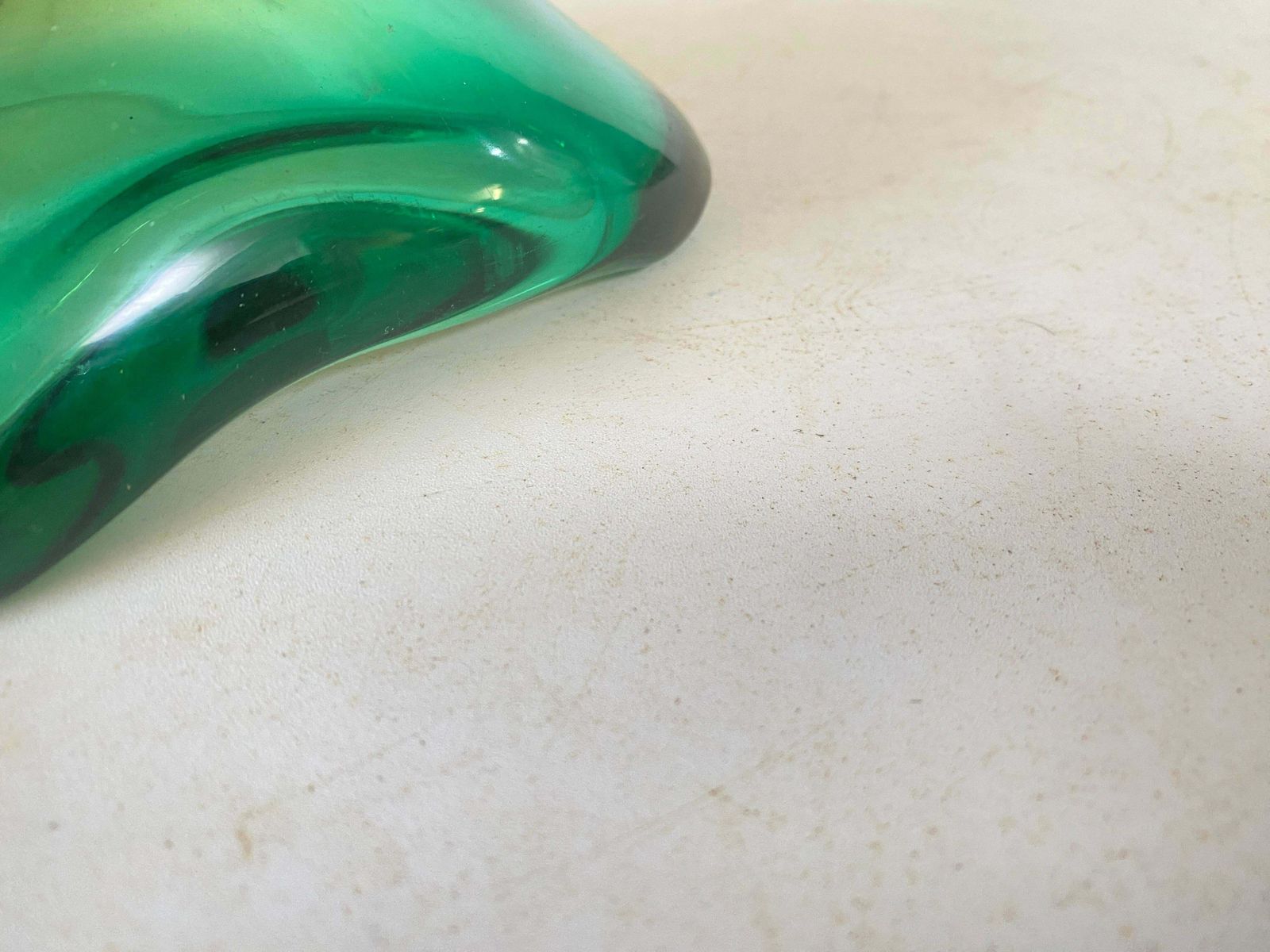 Home Decor Vide Poche Or Ashtray In Art Glass Venice Green Color Italy Murano 1970 photo