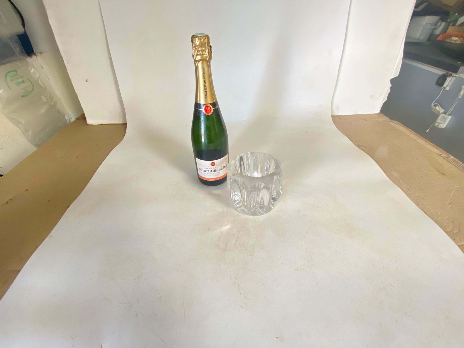 Art Deco Molded Glass Ashtray France 1940 Transparent Color Signed photo vinterior