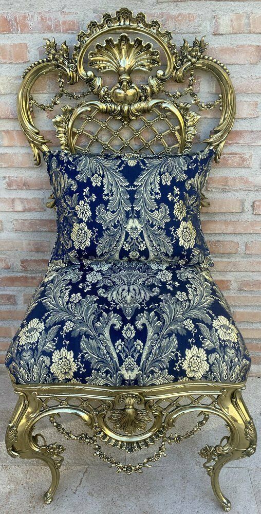 French Louis XV Style Bronze Side Chair, 1930 photo for sale