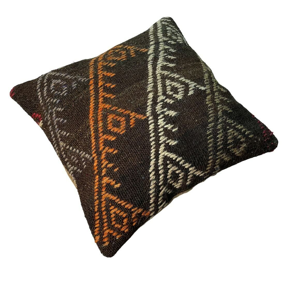 Ethnic Kilim Pillow, 18x18 Pillow Cover, Bohemian Kilim Pillow, Handwoven Kilim Pillow, Sofa Throw Pillow, Meditation Kilim Cover photo furniture