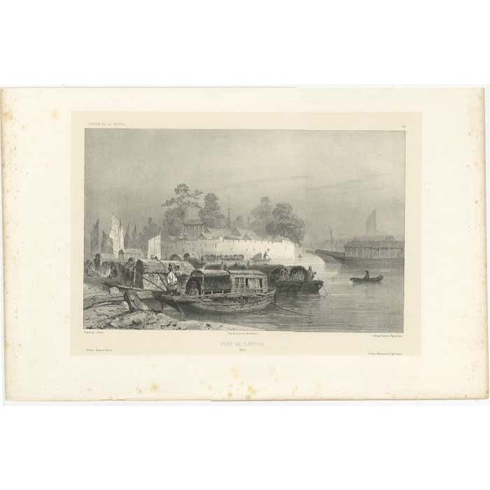 Antique Print Of A Fortress In Guangzhou In China, C.1850 photo furniture