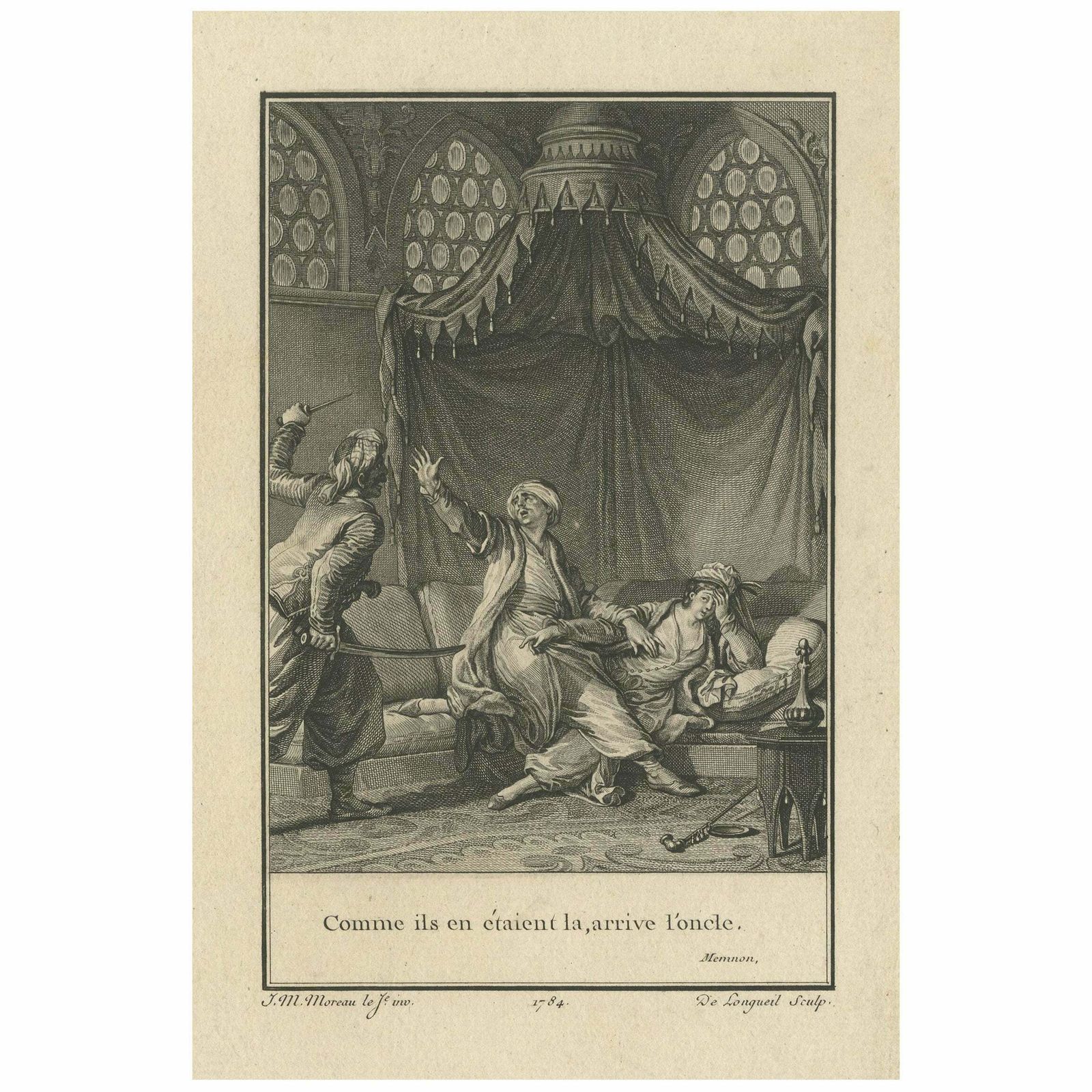 Antique Print Of The Uncle Arriving Made After Moreau