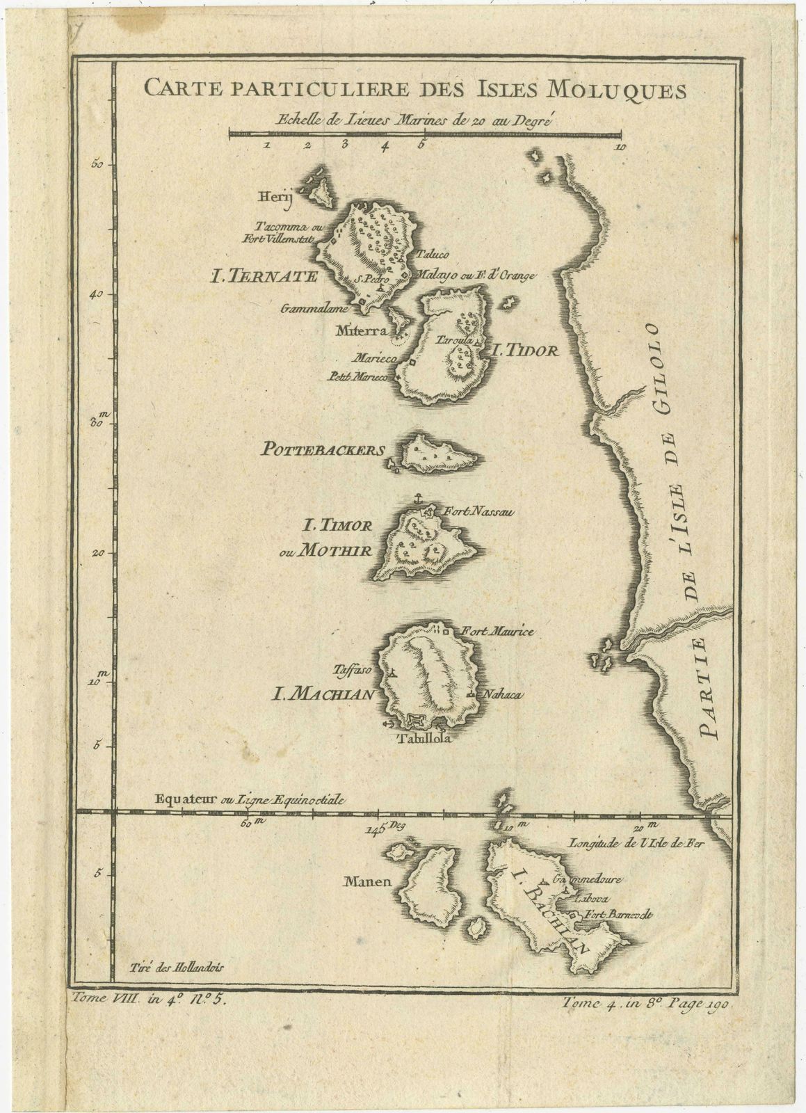 Antique Map Of The Maluku Islands Or Moluccas, Indonesia