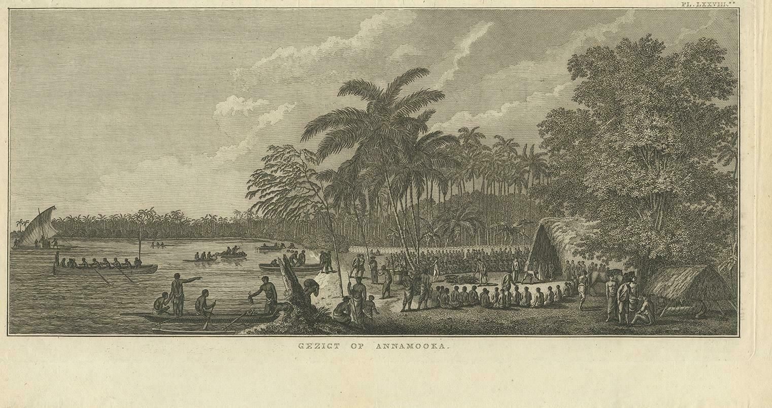 Antique Print Of Annamooka, Tonga Islands, By Cook '1803' photo furniture