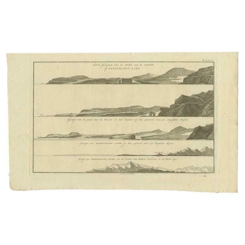 Antique Print With Views Of Kerguelens Island By Cook, 1803