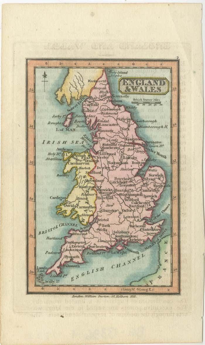 Miniature Antique Map Of England And Wales photo furniture