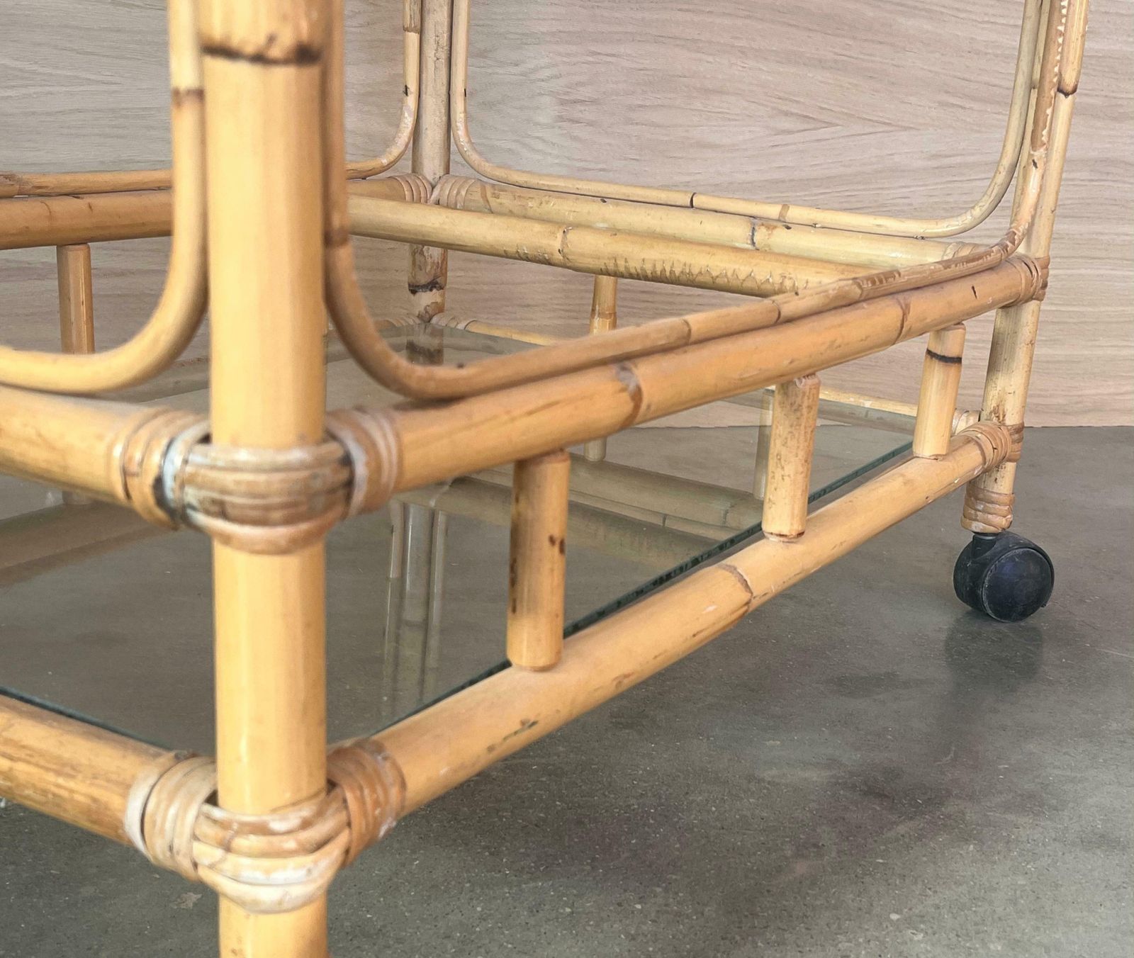 photo for sale Mid Century Modern Bamboo Tea Cart, Garden Furniture