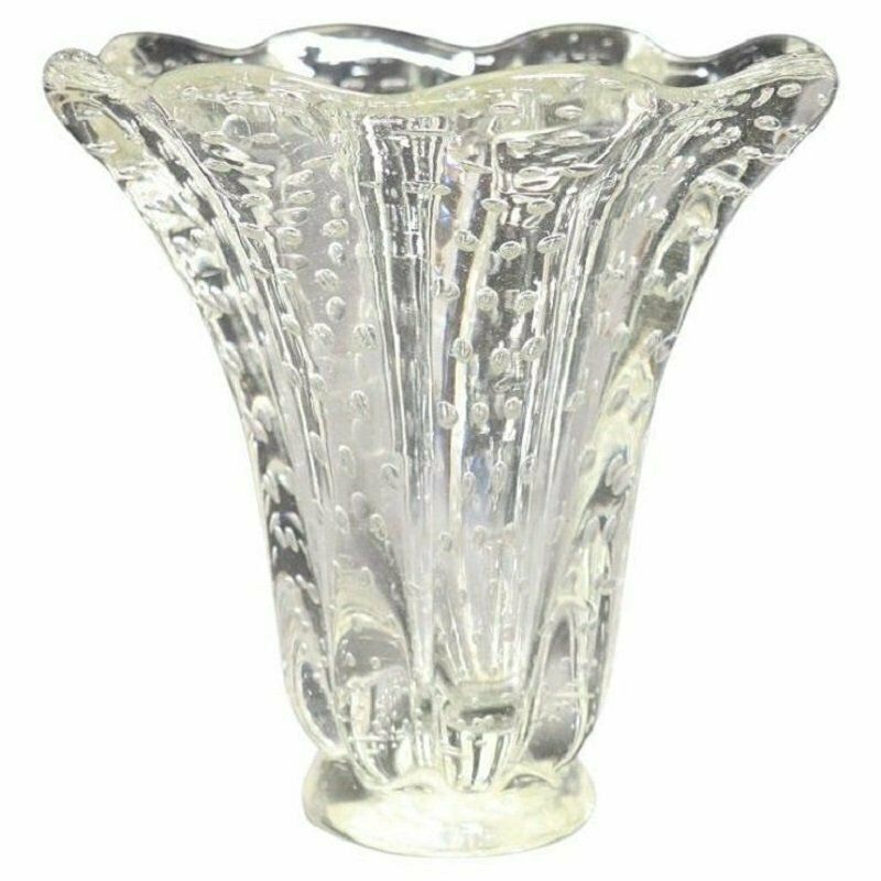 Murano Glass Vase Attributed To Ercole Barovier For Seguso, 1950s