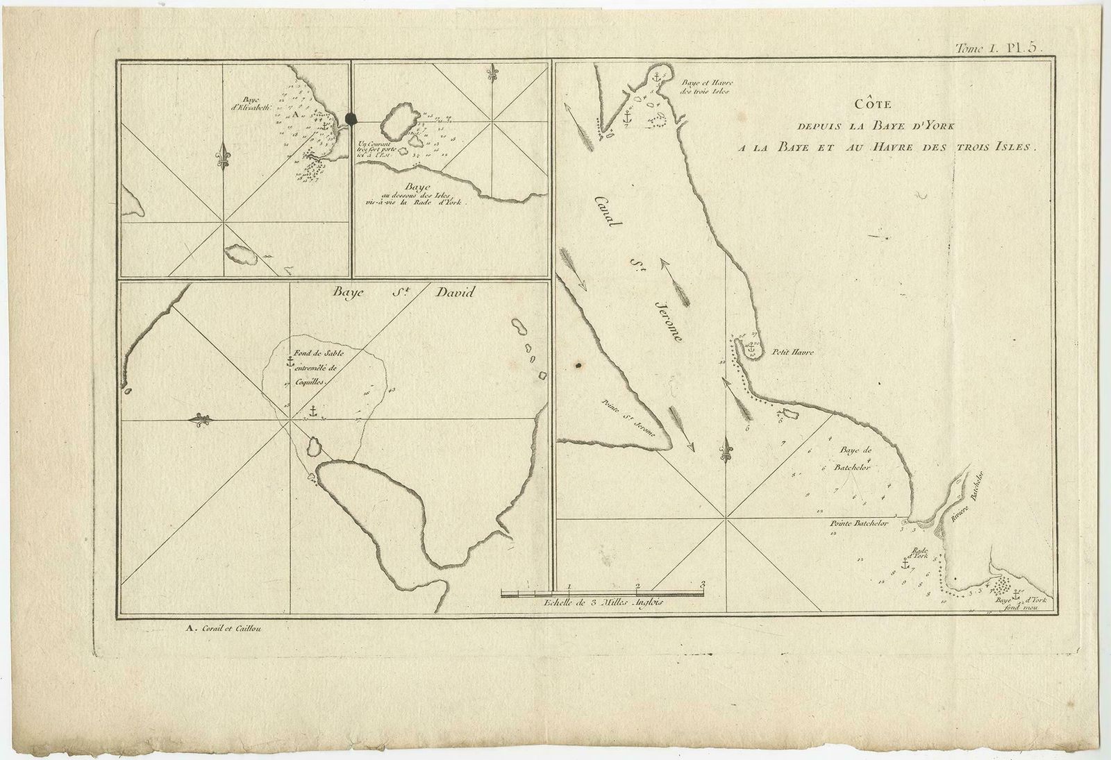 Antique Print With Charts Of York's Bay And Surroundings photo furniture