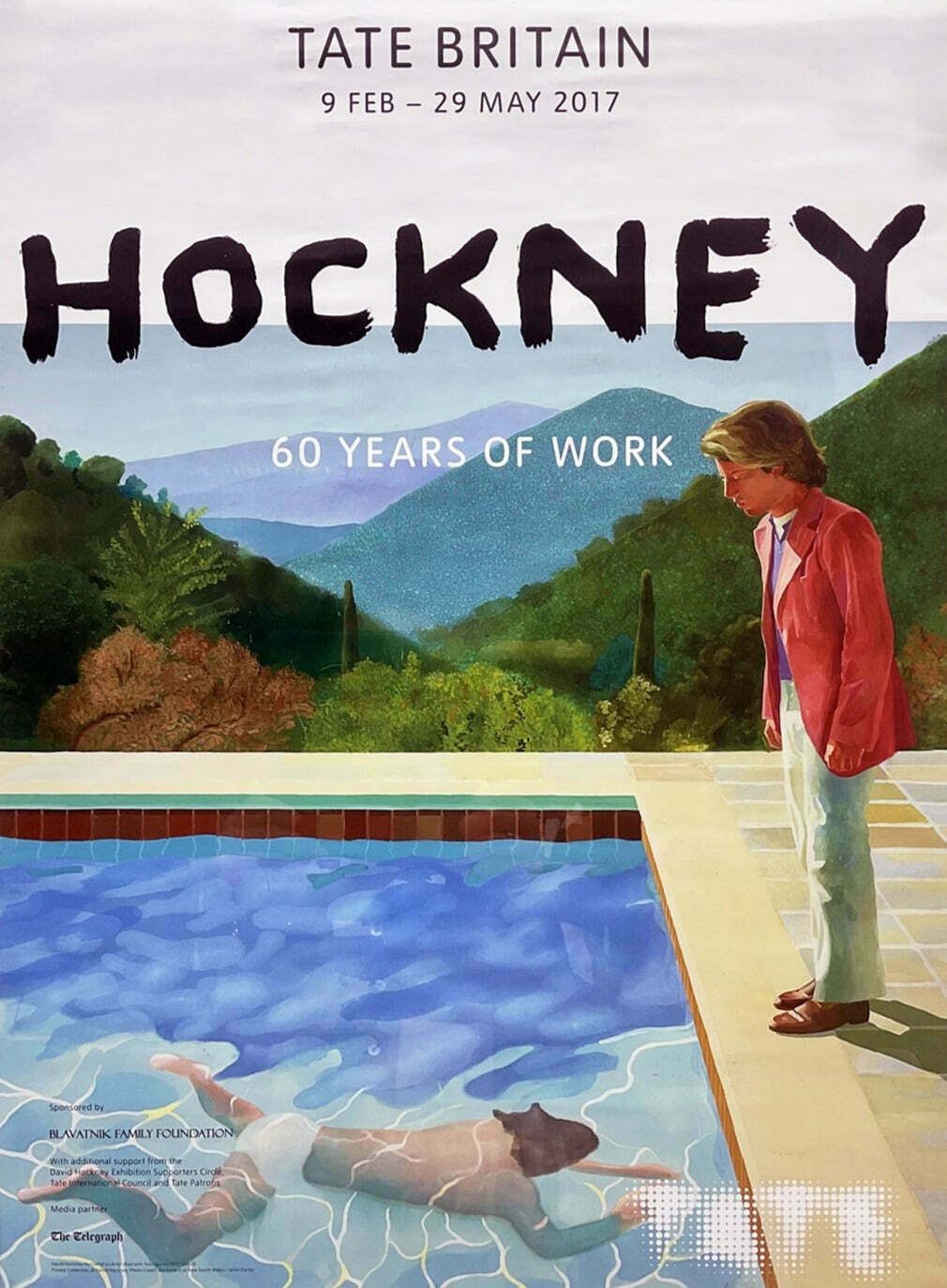 Original Vintage Poster David Hockney   60 Years Of Work   Tate Britain