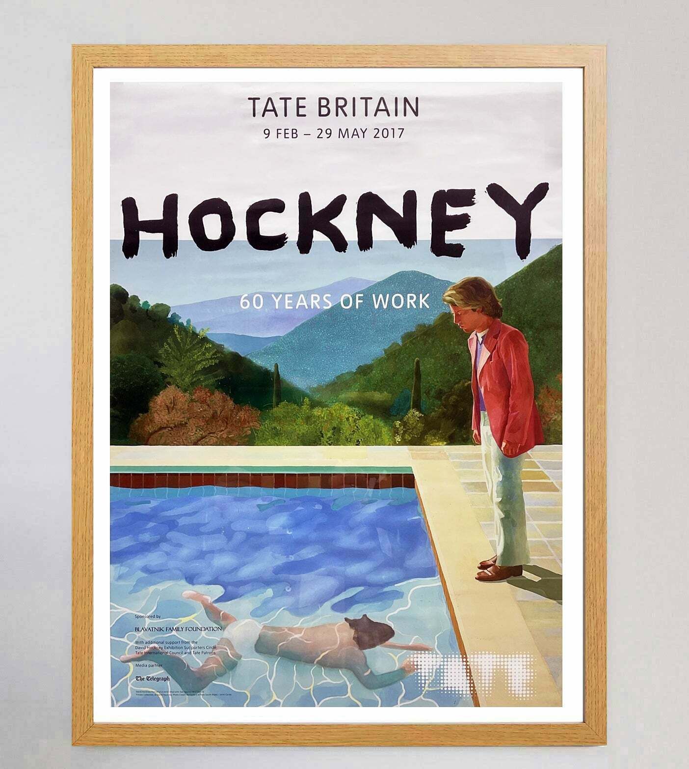 Original Vintage Poster David Hockney   60 Years Of Work   Tate Britain photo Art