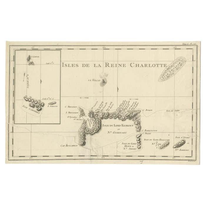 Antique Map Of The Santa Cruz Islands With Inset Of Carteret And Gower Islands