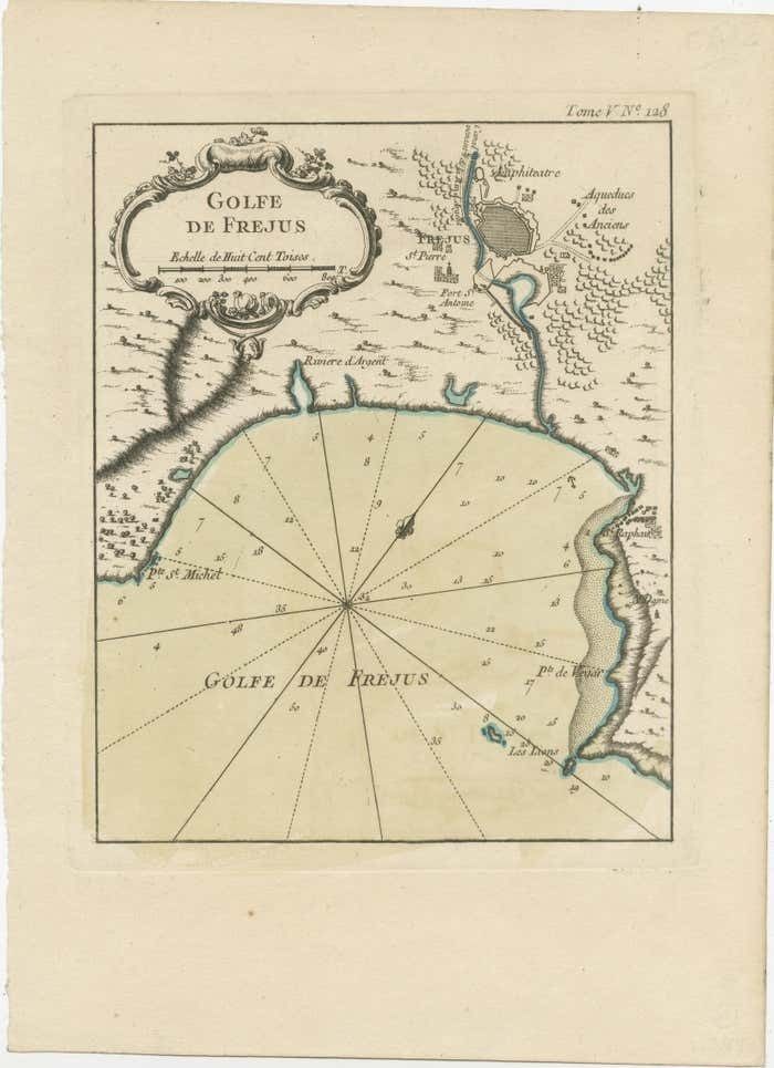 Antique Map Of The Region Of Fréjus, France photo furniture
