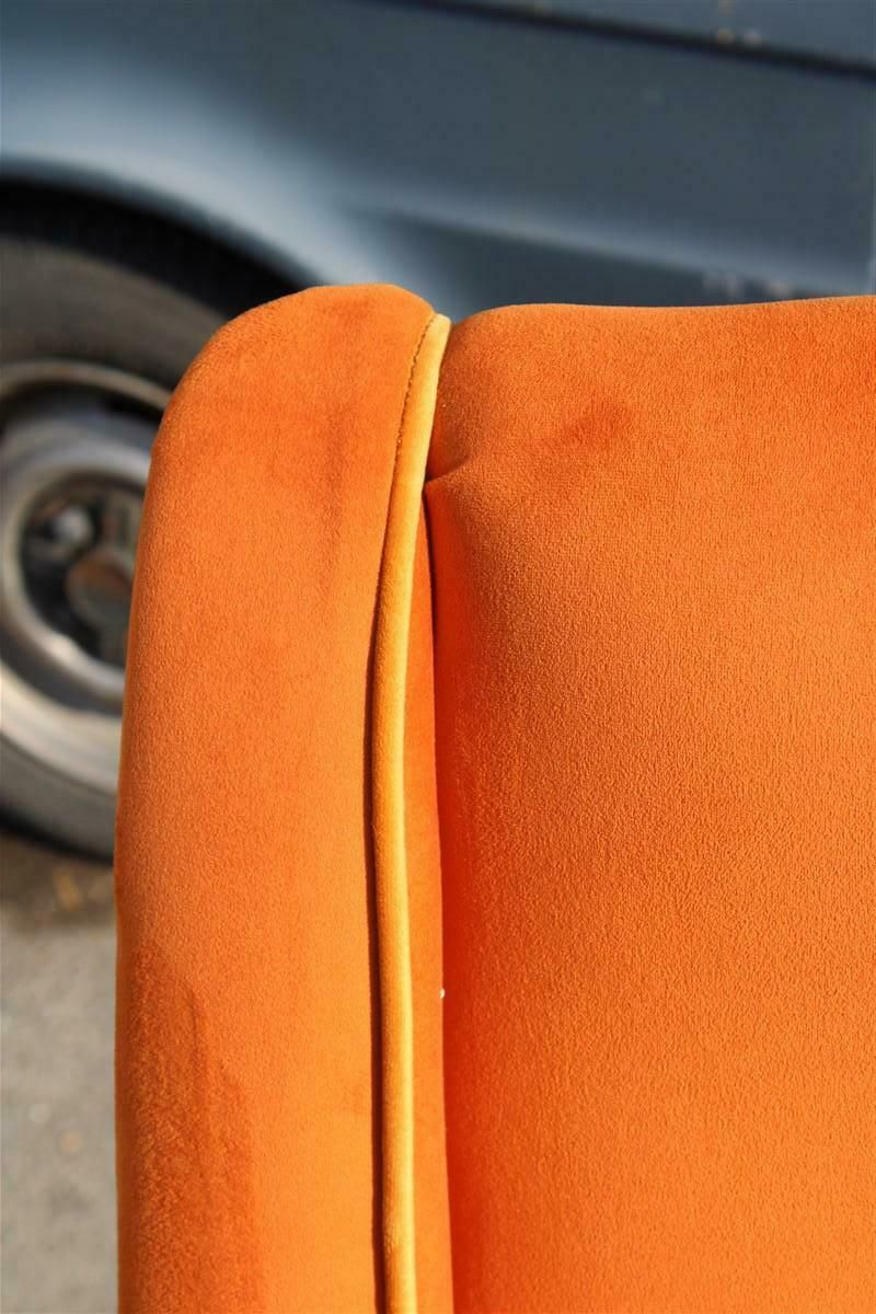 photo for sale Aldo Morbelli Armchair Orange Yellow Italian Mid Century Design 1950s Brass