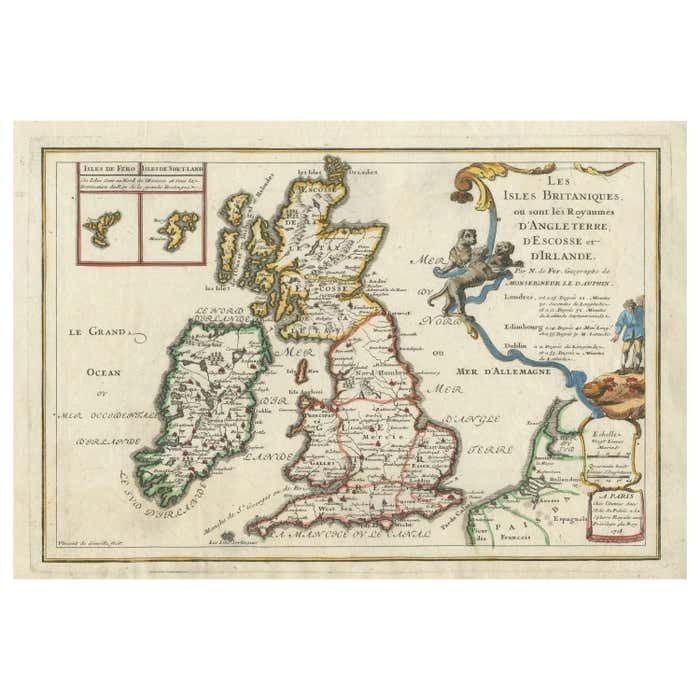 Ish Isles With The Faroes And Shetlands, Showing Cock Fights