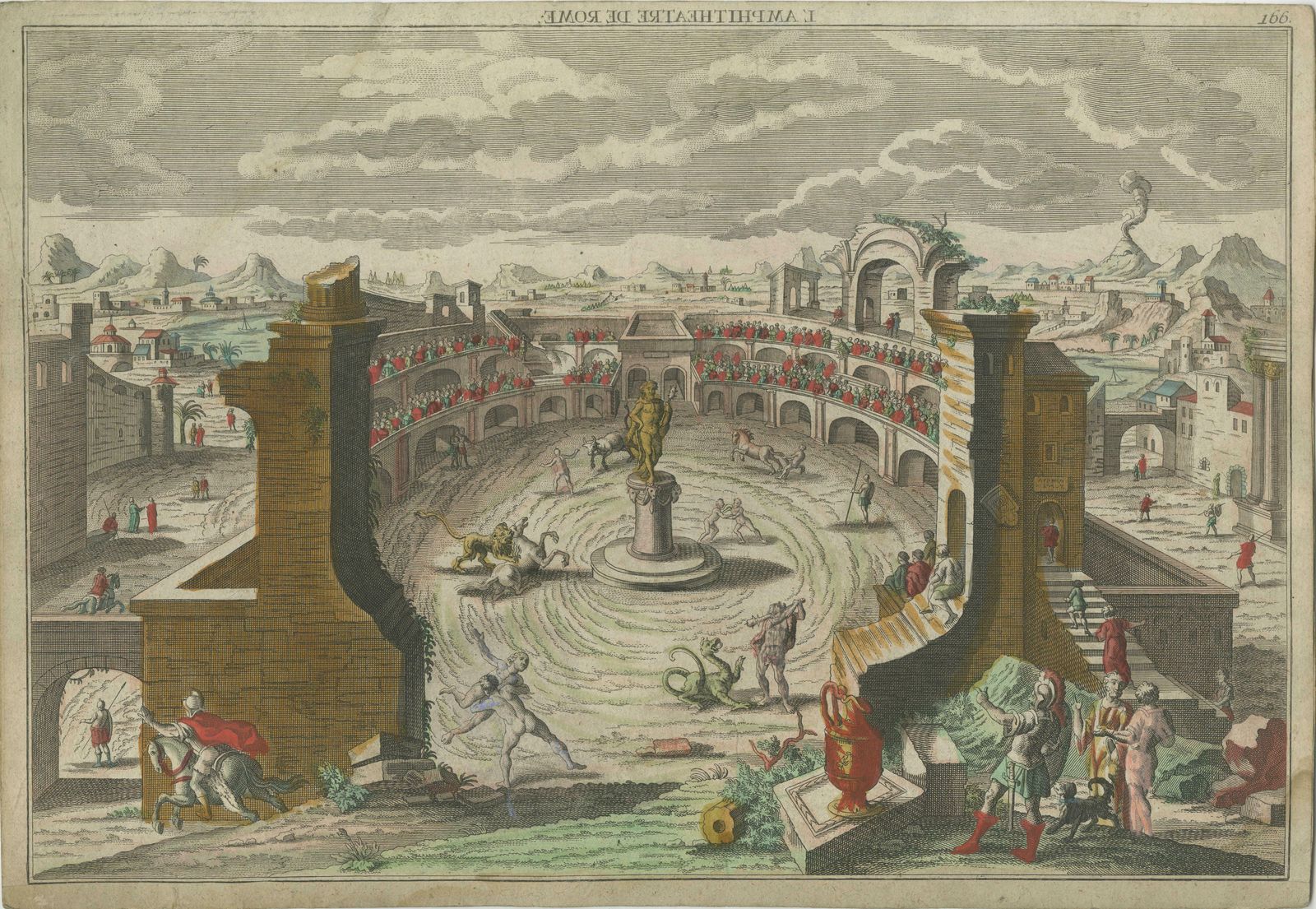 Antique Optical Print Of A Roman Amphitheatre photo furniture