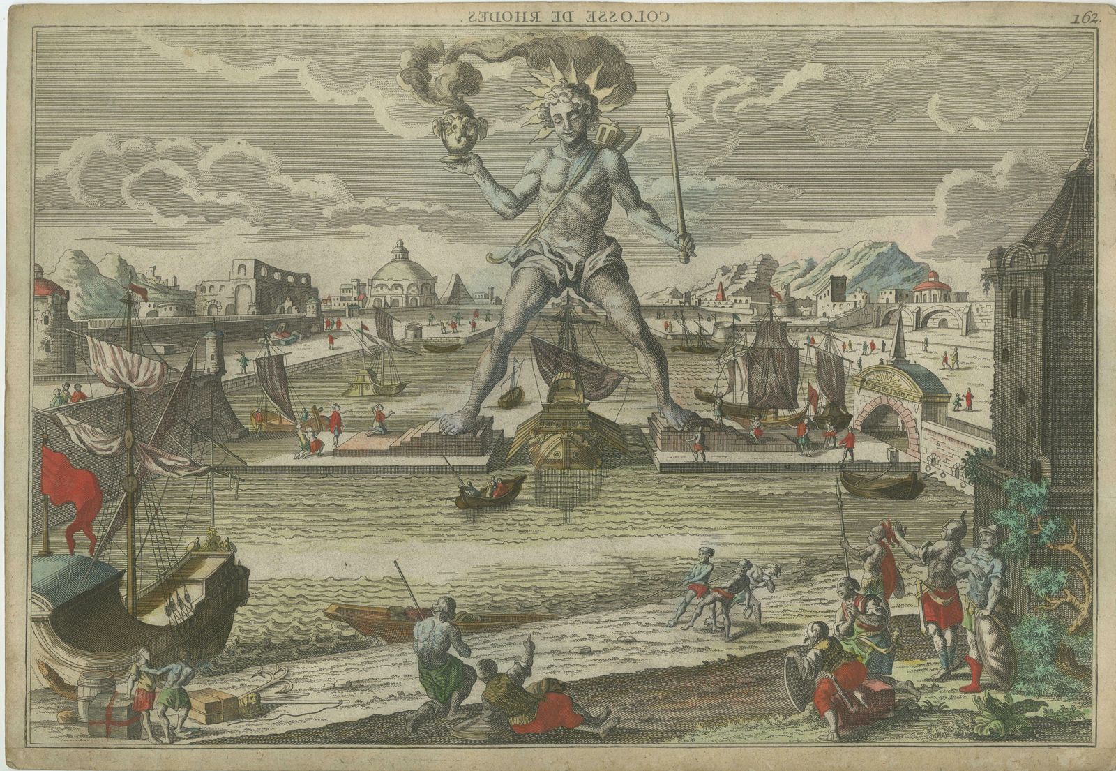 Antique Optical Print Of The Colossus Of Rhodes photo furniture