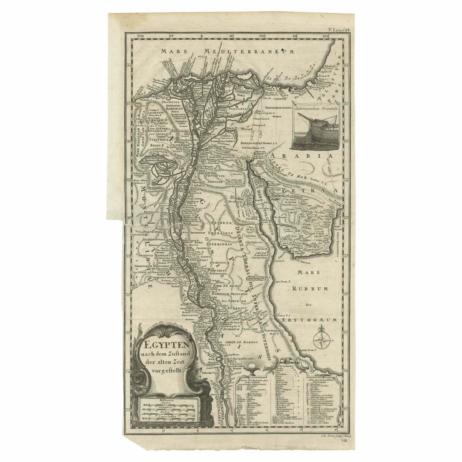 Antique Map Of Egypt And The Nile River