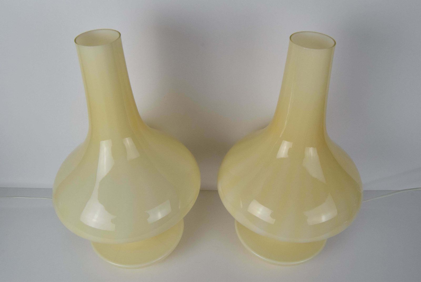 photo furniture Pair Of Mid Century Table Lamps, Osvětlovací Sklo Závod Janštejn, 1970's.