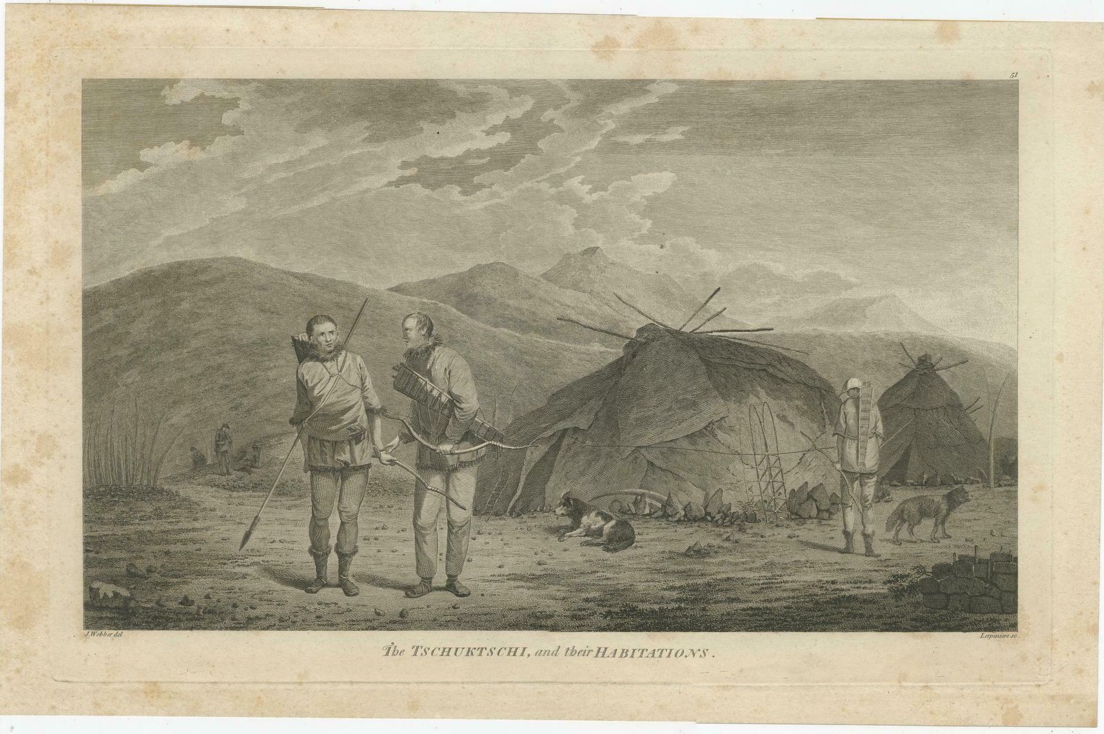 Antique Print Of Chukchi Men And Their Habitations In Siberia photo furniture