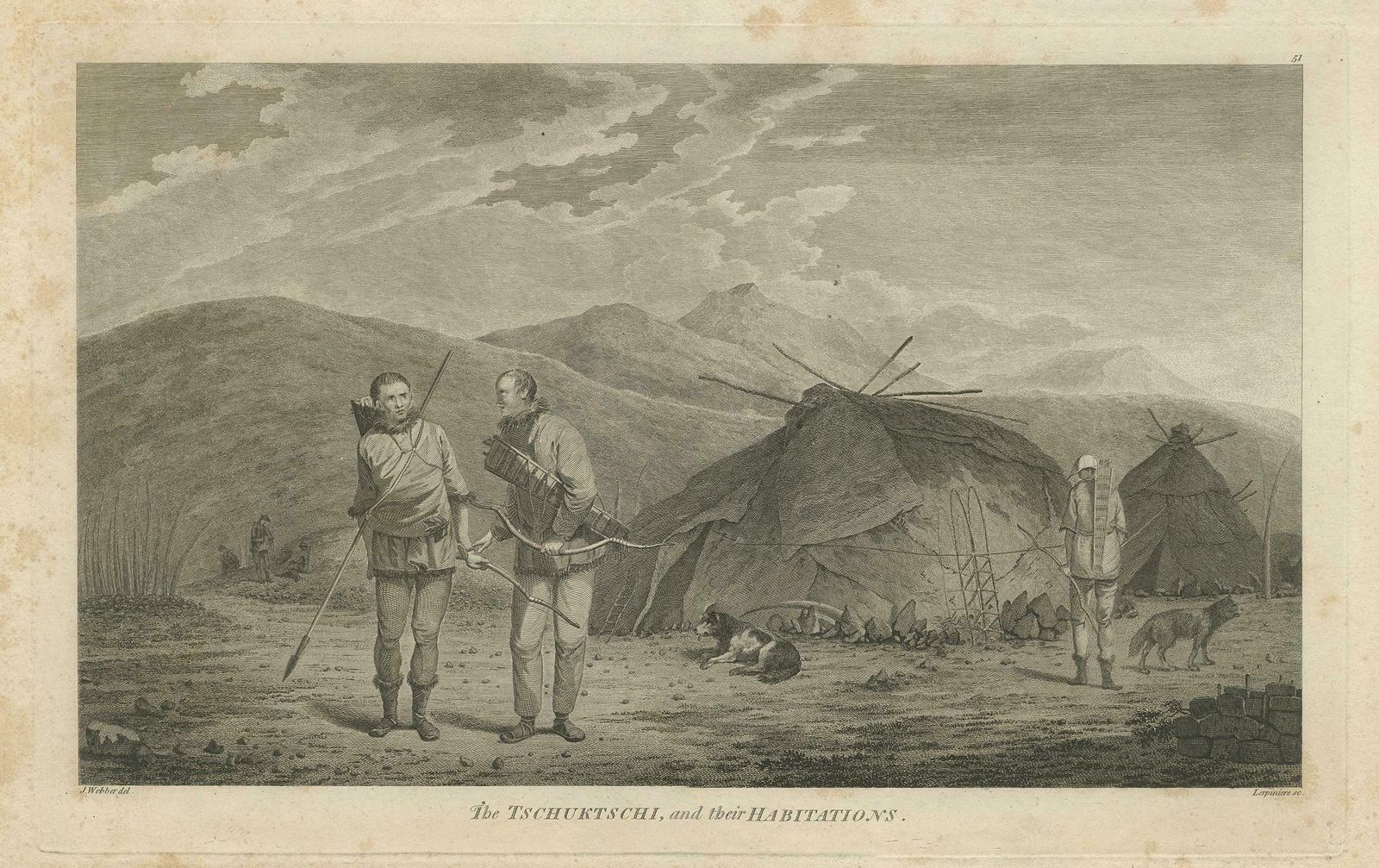 Antique Print Of Chukchi Men And Their Habitations In Siberia photo for sale