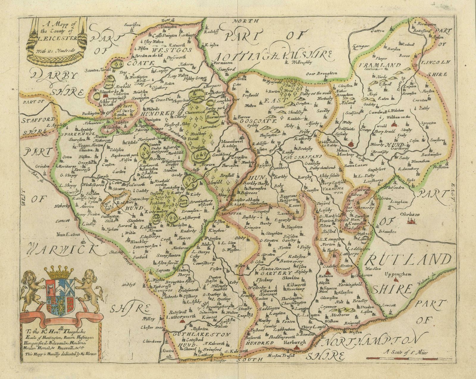Original Antique Map Of Leicestershire, England photo for sale