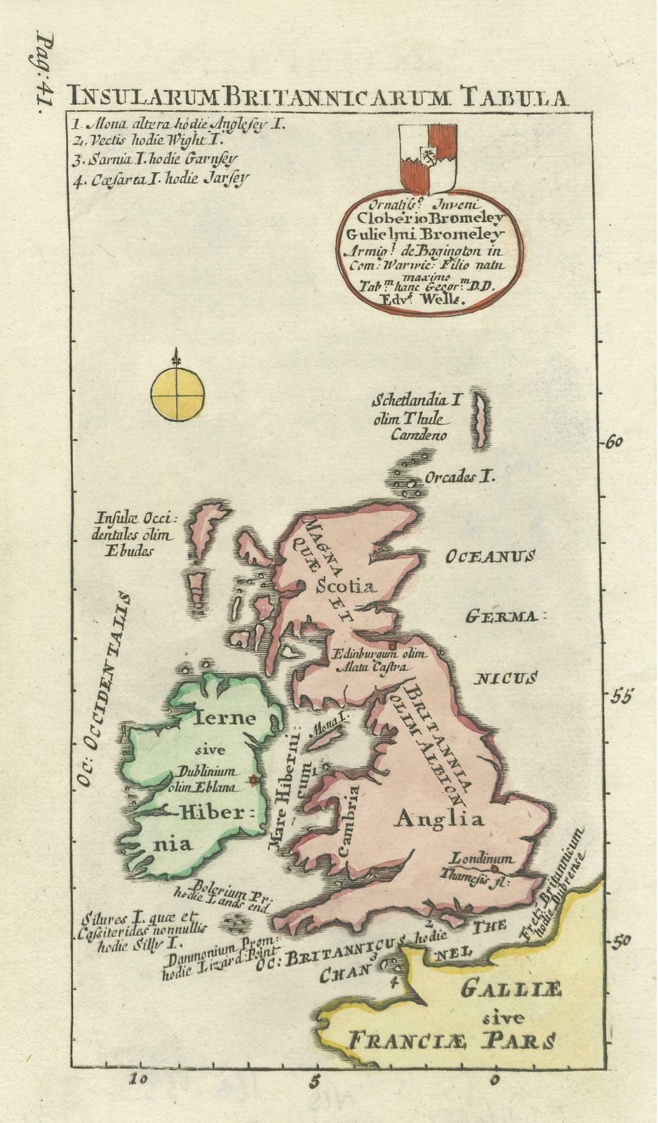 Interesting Small Map Of The British Isles With Hand Coloring photo for sale