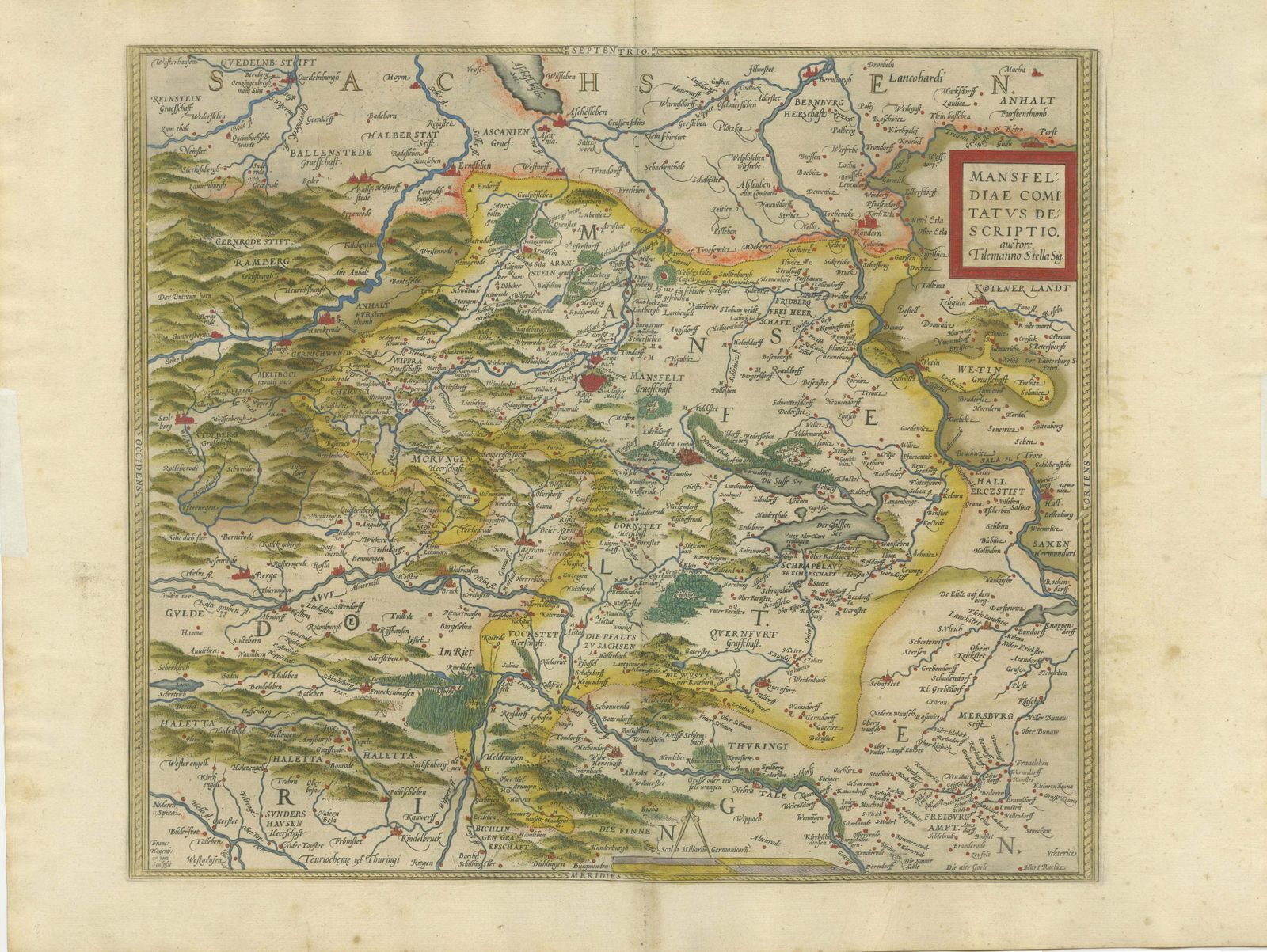 Antique Map Of The Region Of Mansfeld, Saxony Anhalt, Germany photo furniture