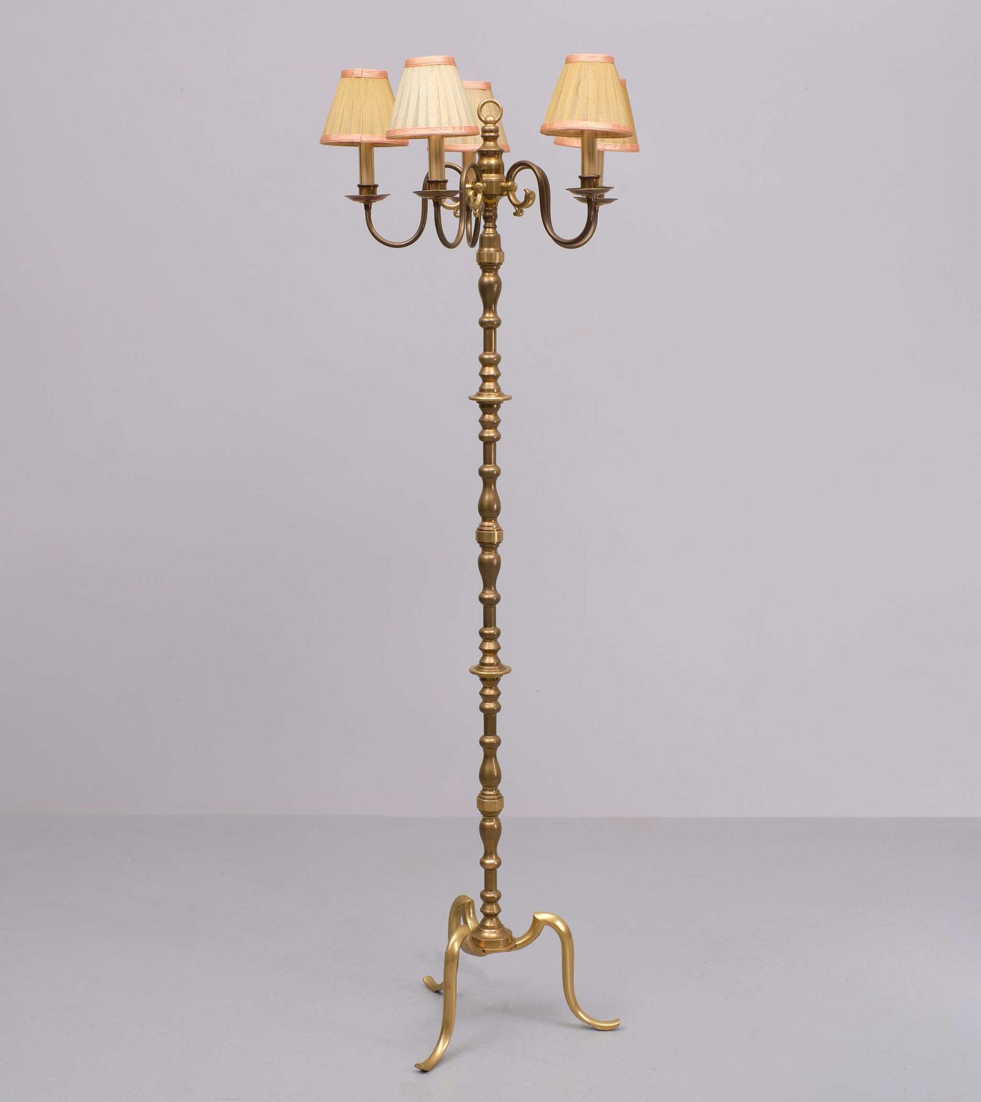 Lucien Gau Style Brass Floor Lamp 1960s France