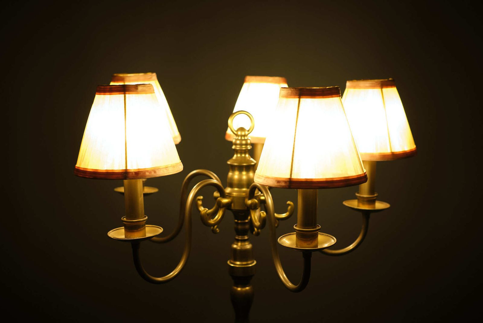 Lucien Gau Style Brass Floor Lamp 1960s France photo for sale