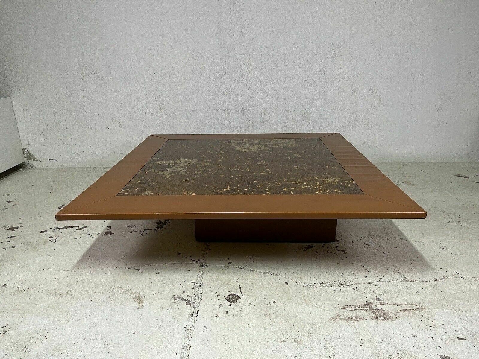 Large Leather Coffee Table From The 1960s, Vintage Design photo furniture