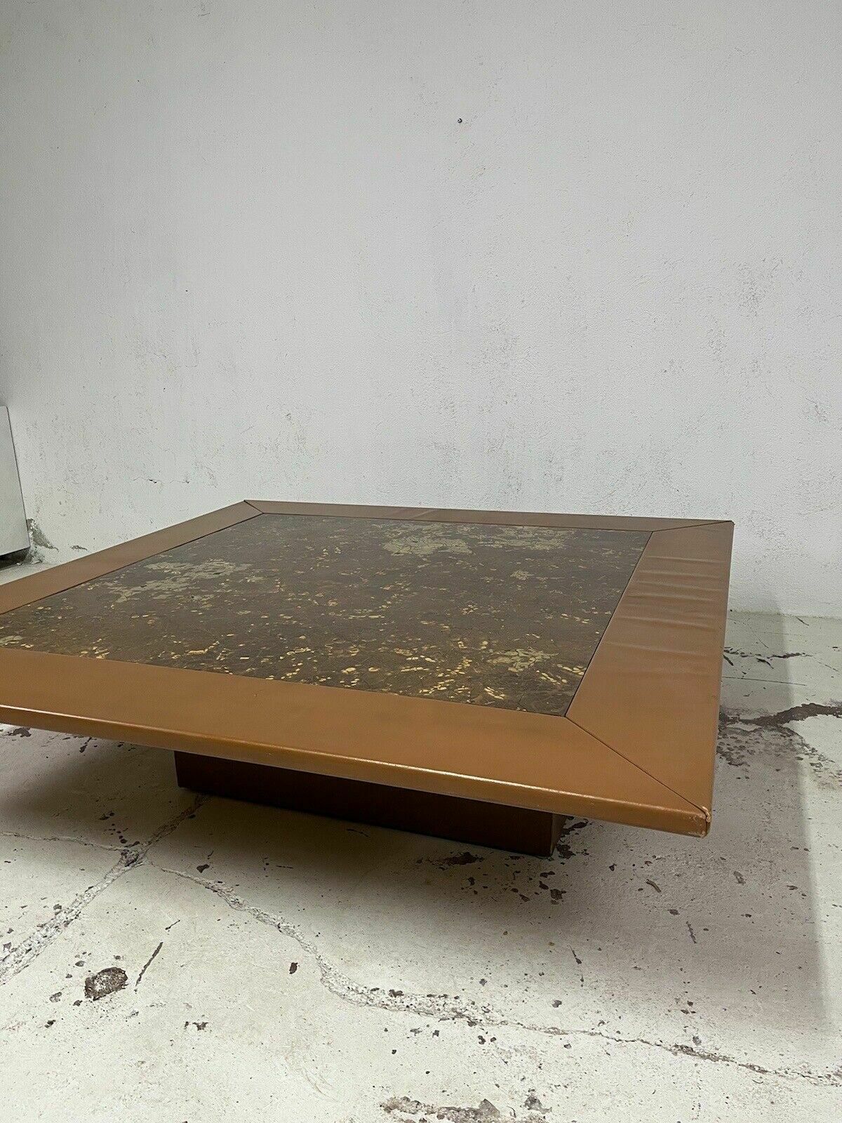Large Leather Coffee Table From The 1960s, Vintage Design photo Furniture