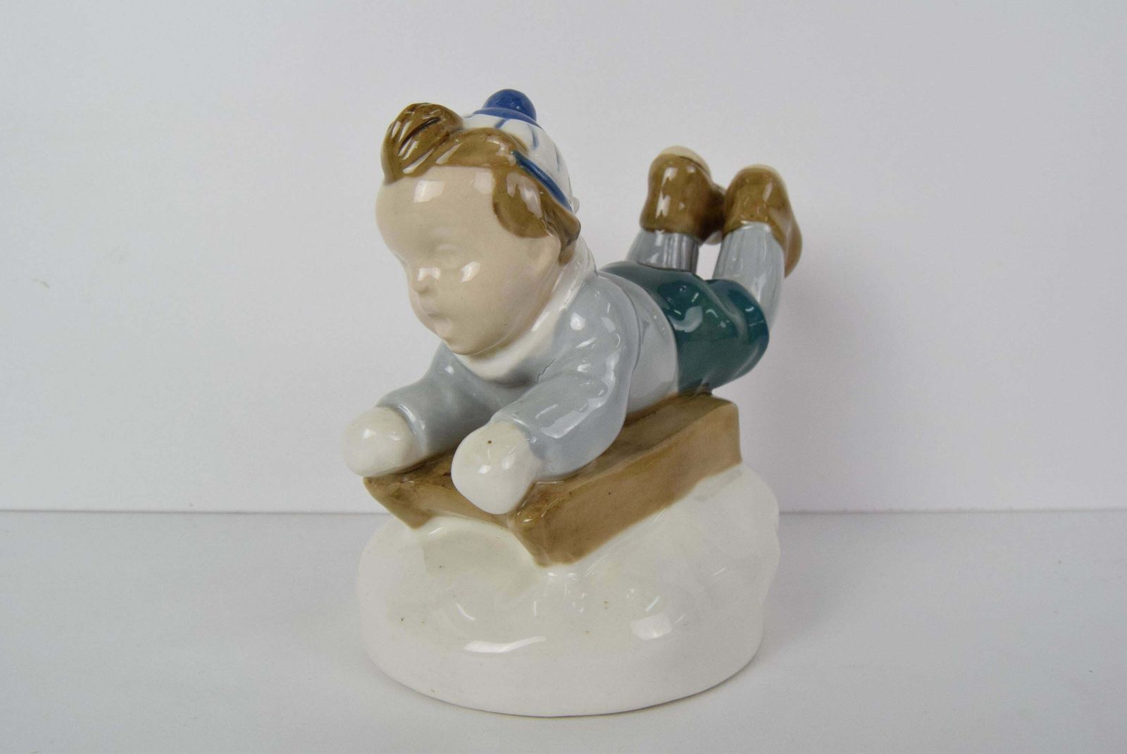 Rare Beautiful Design Porcelain Boy Figurine By Ella Strobach König/ Royal Dux photo for sale