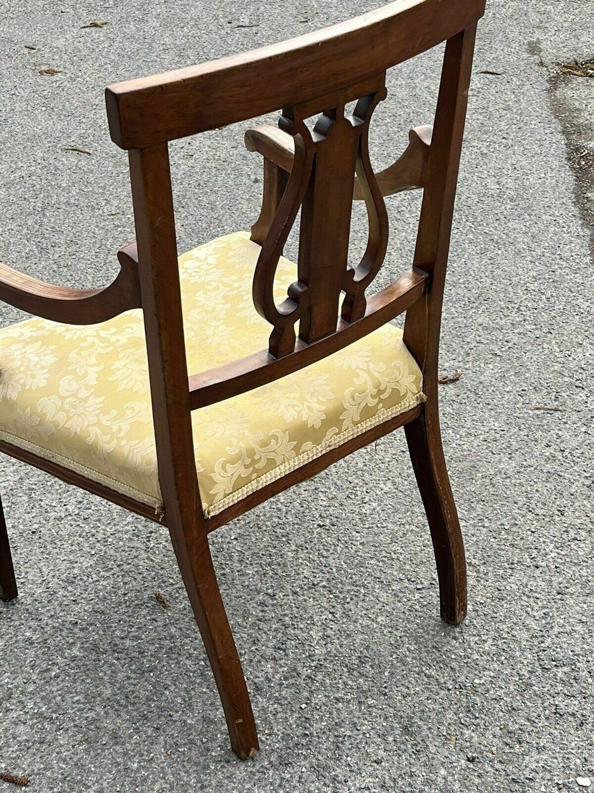 Antique Sheraton Inlaid Mahogany Armchair photo Furniture