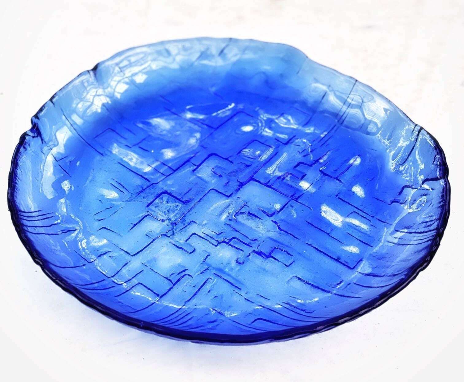 Pair Of Glass Platters By Vaclav Zajic For Libochovice Sklo Designed In 1976 photo Home Decor