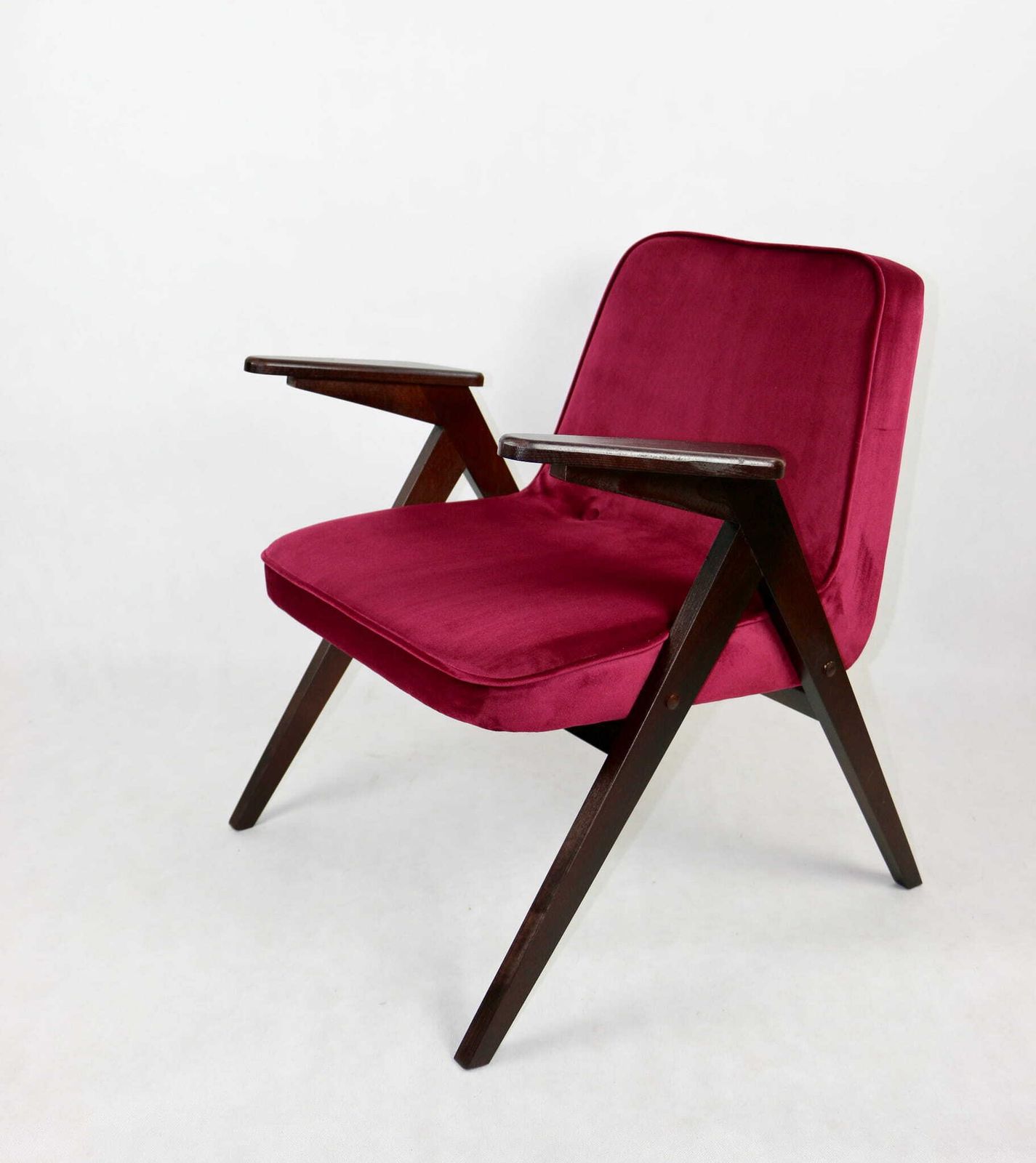Bunny Bunny Armchair, 1970s, Burgundy, Raspberry, Designed By J.Chierowski photo for sale