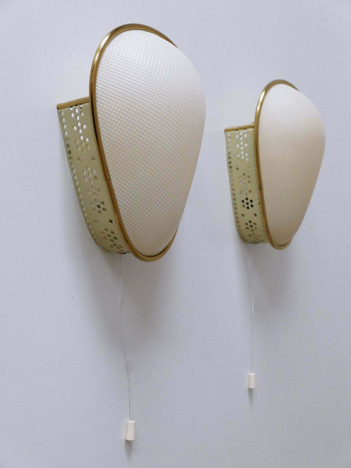 Lighting Set Of Two Rare & Elegant Mid Century Modern Sconces Or Wall Lamps Germany 1950s photo