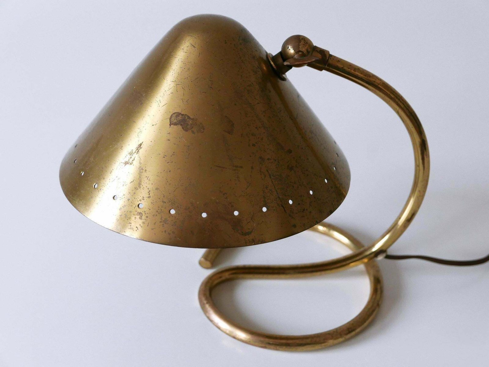 photo for sale Rare And Lovely Mid Century Modern Brass Table Lamp Or Wall Light Sweden 1950s