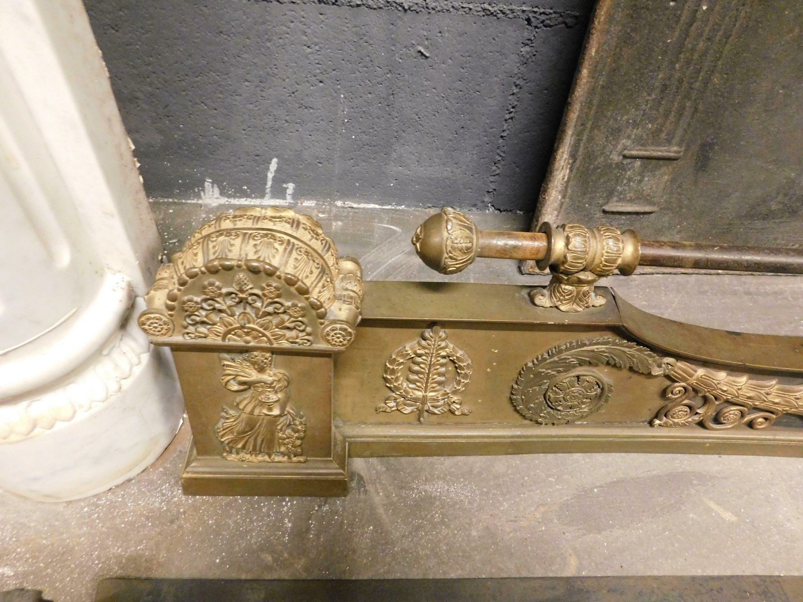 Keep Ash, Gilded Sheet Metal Fireplace Tool, Italy photo for sale