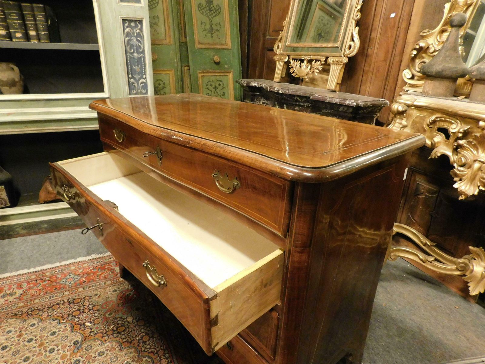 photo furniture Dresser, Chest Of Drawers In Walnut, Veneered And Inlaid, Italy