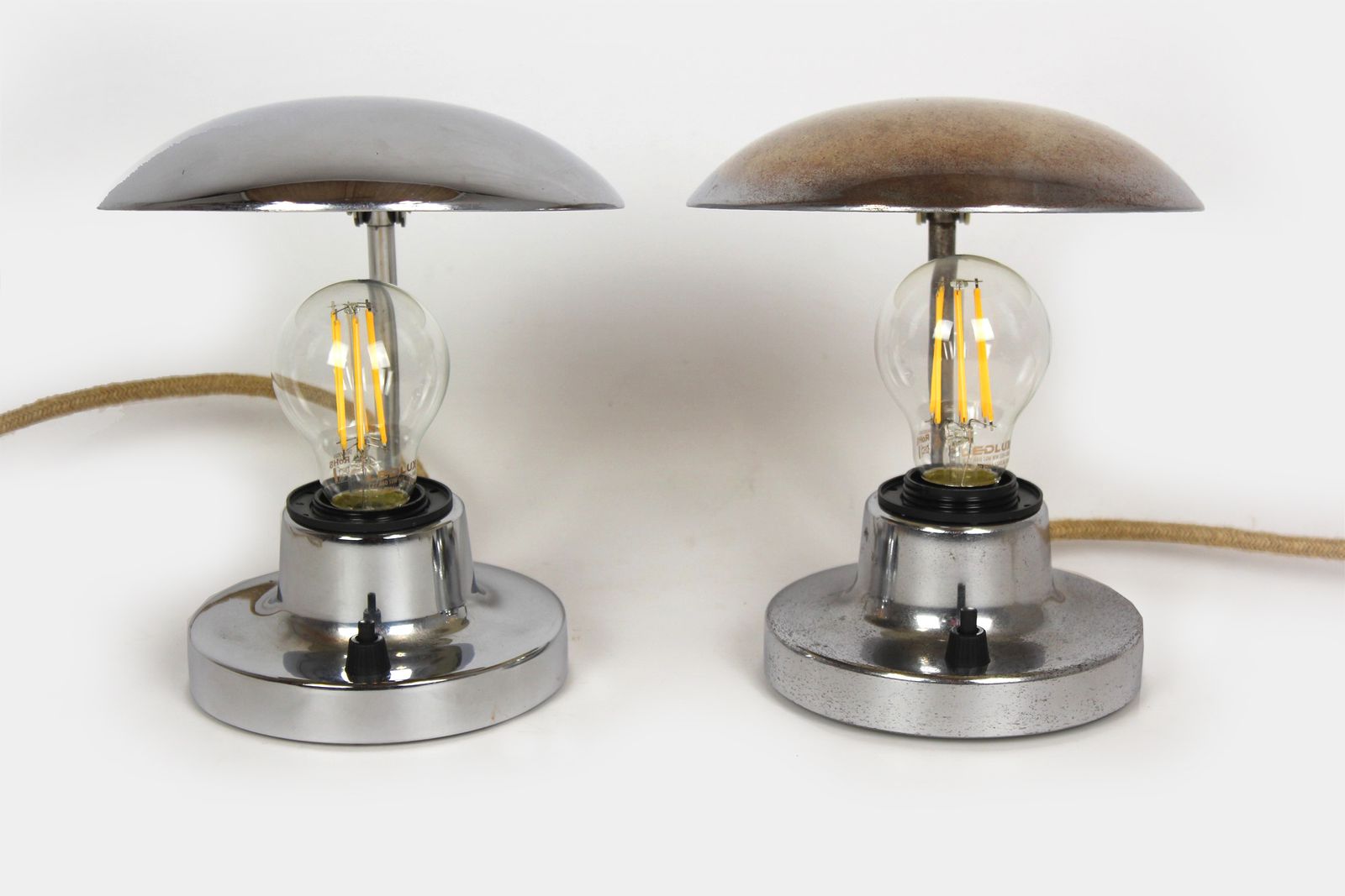photo buy Bauhaus Style Chrome Table Lamps From Napako, 1940s, Set Of 2