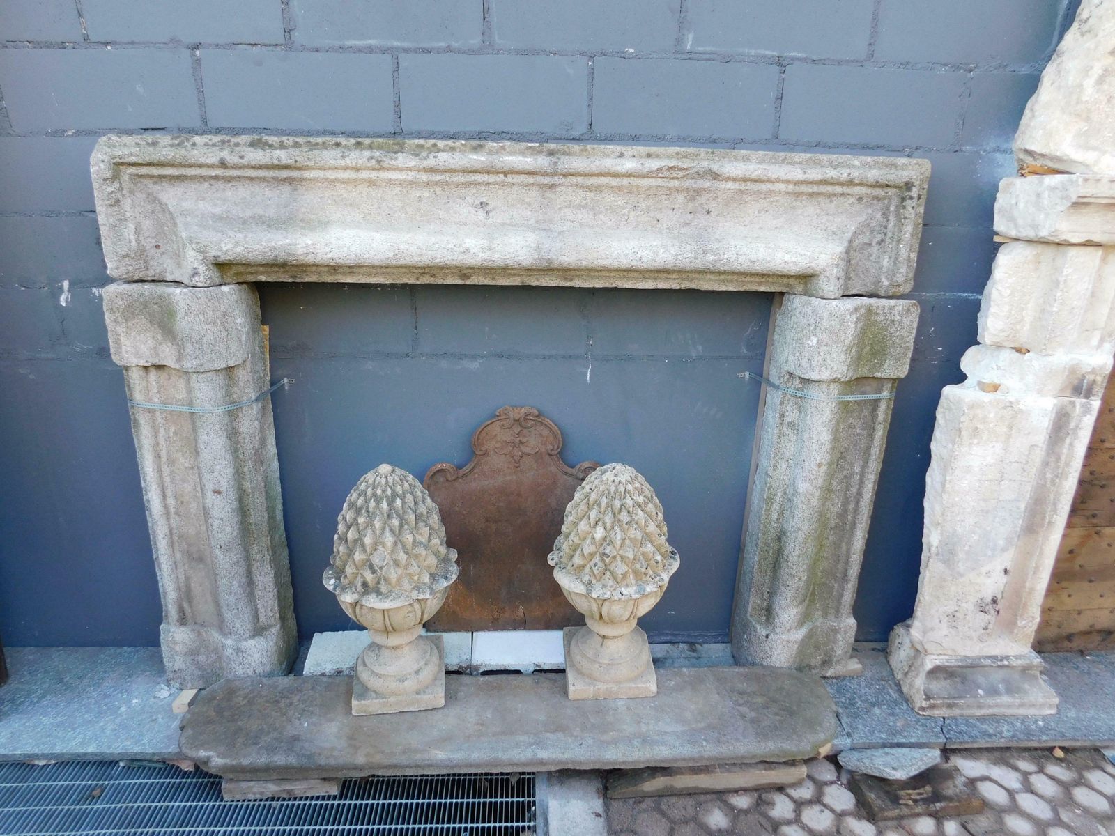Mantle Fireplace In Gray Stone, Salvator Rosa, Italy photo Home Fixtures