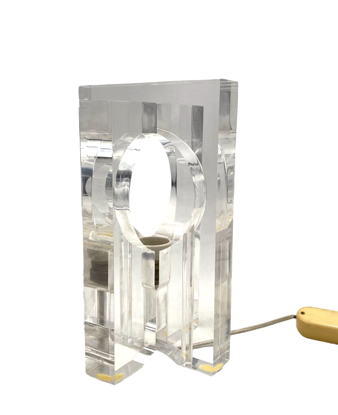 2000.0 Sandro Petti, Sculptural Lucite Table Lamp, Maison Jansen France 1970s photo