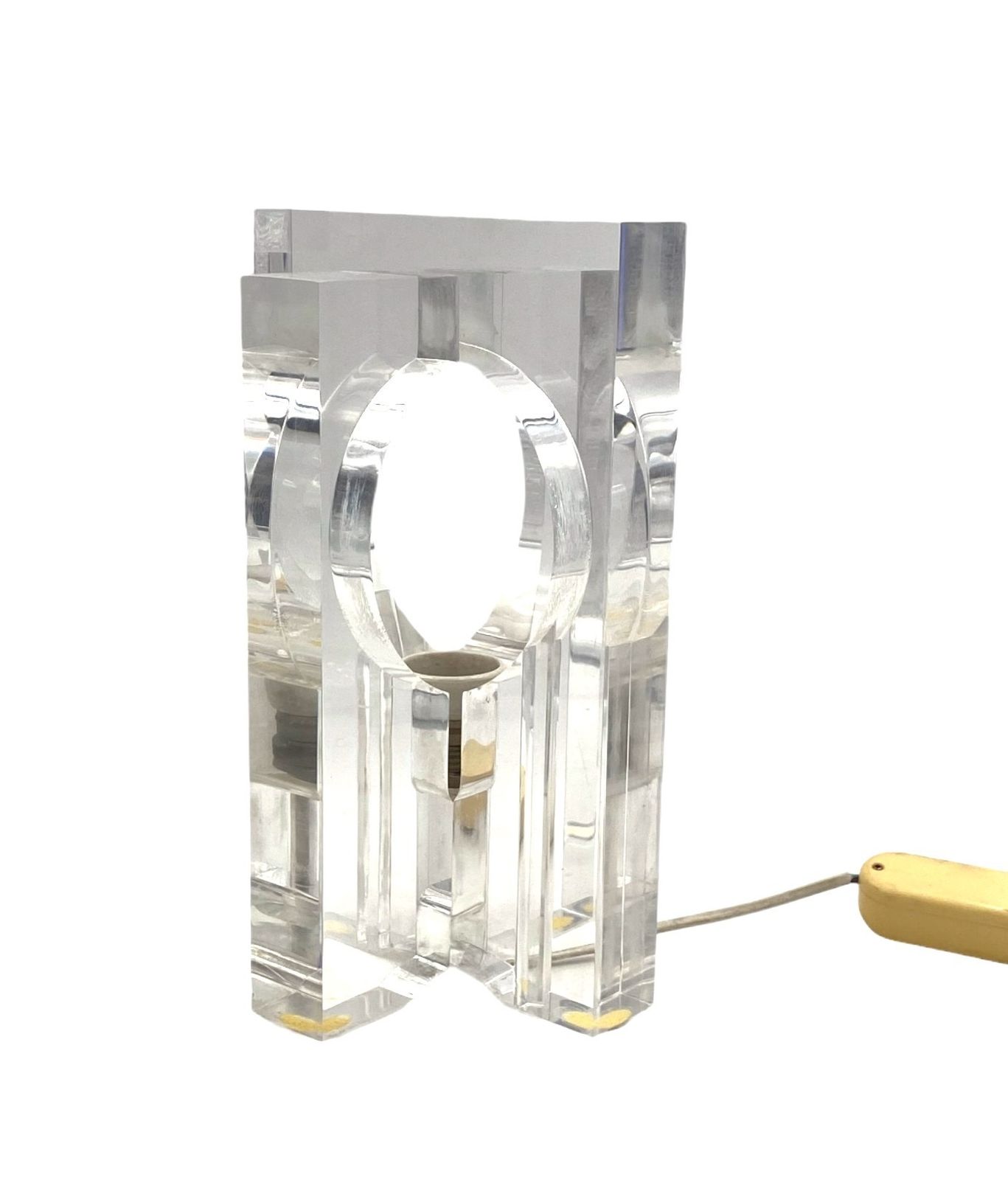 Sandro Petti, Sculptural Lucite Table Lamp, Maison Jansen France 1970s