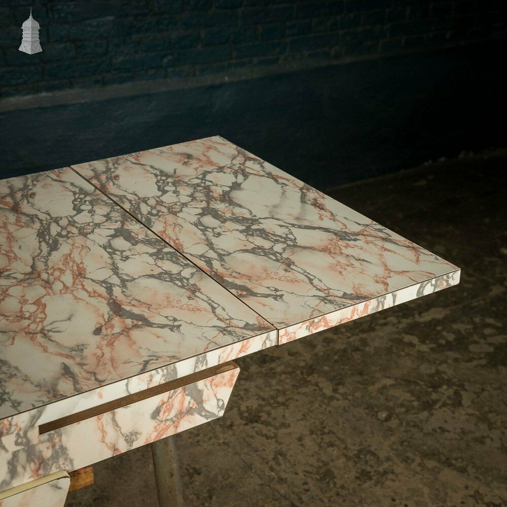 photo furniture Melamine Extending Table, Vintage 1960’s With A Marble Effect